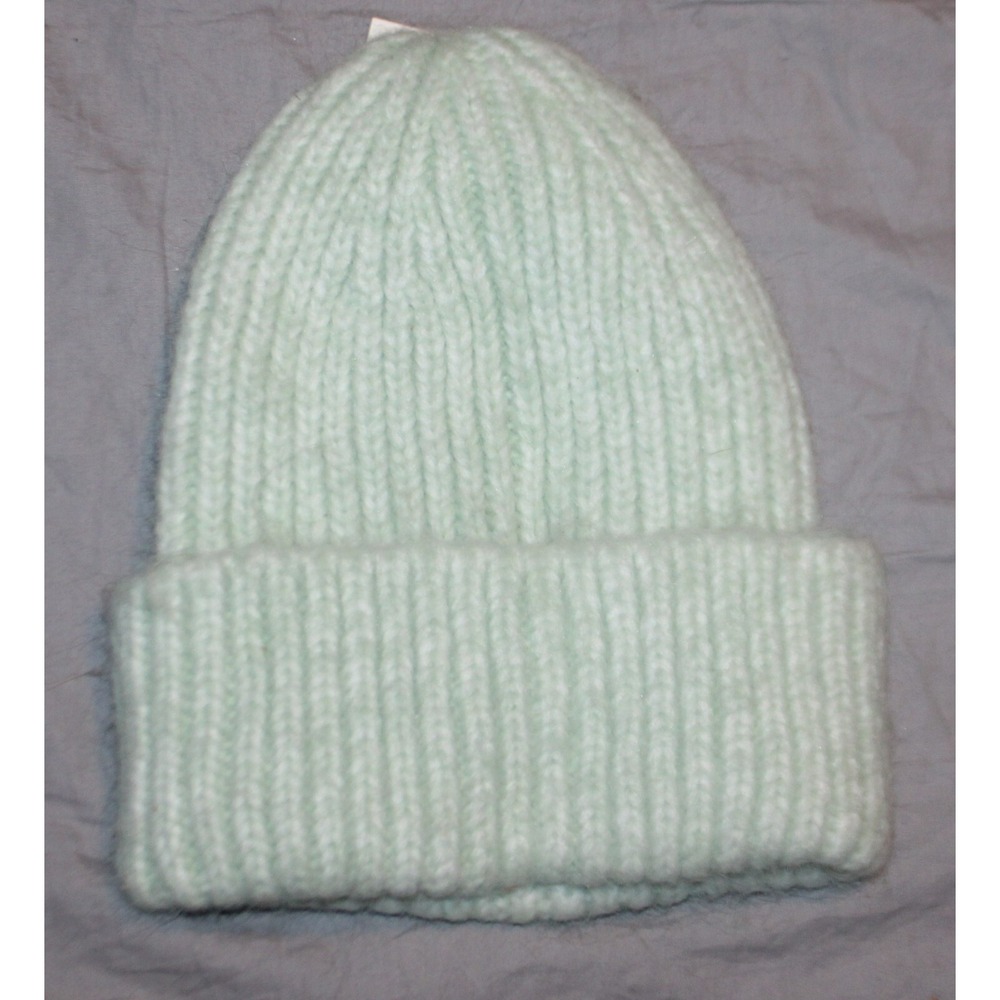 A New Day Women's OSFM Chunky Rib Beanie Winter Stocking Hat Mint Light Green